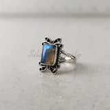 'Statement' Labradorite 925 Solid Sterling Silver Ring
