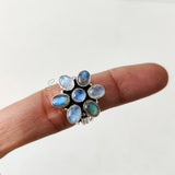 'Flower' Labradorite 925 Solid Sterling Silver Ring
