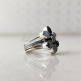'Flower' Labradorite 925 Solid Sterling Silver Ring