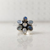'Flower' Labradorite 925 Solid Sterling Silver Ring