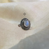 Moonstone 925 Solid Sterling Silver Ring, Moonstone Ring