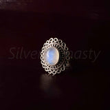 Moonstone 925 Solid Sterling Silver Ring, Moonstone Ring