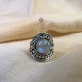 Moonstone 925 Solid Sterling Silver Ring, Moonstone Ring