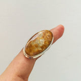 'Minimalist' Fossil Coral 925 Solid Sterling Silver Ring