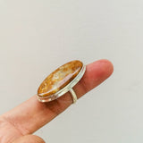 'Minimalist' Fossil Coral 925 Solid Sterling Silver Ring