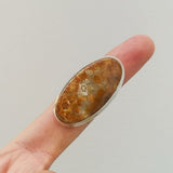 'Minimalist' Fossil Coral 925 Solid Sterling Silver Ring