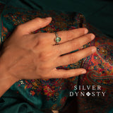 Natural Emerald Ring, 925 Solid Sterling Silver Ring