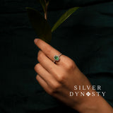Natural Emerald Ring, 925 Solid Sterling Silver Ring