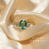 Natural Emerald Ring, 925 Solid Sterling Silver Ring