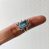 'Statement' Labradorite 925 Solid Sterling Silver Ring