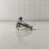'Flower' Labradorite 925 Solid Sterling Silver Ring