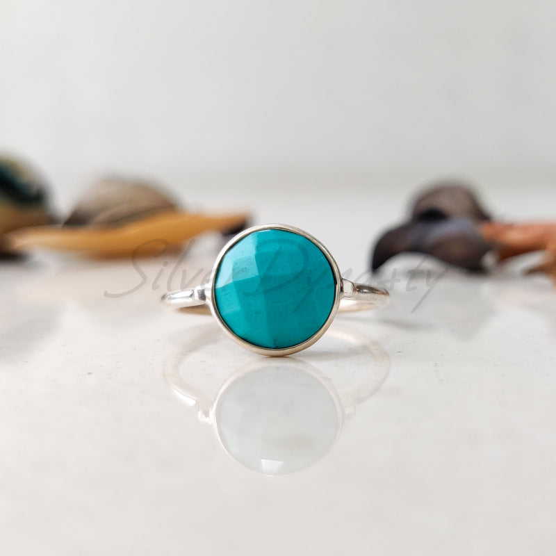 'Boho' Turquoise 925 Solid Sterling Silver Ring