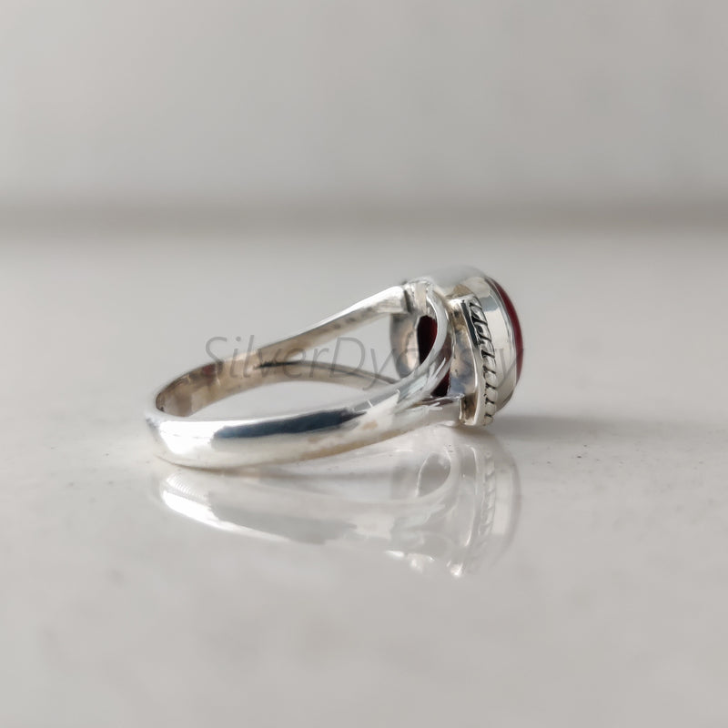'Modern' Carnelian 925 Solid Sterling Silver Designer Ring