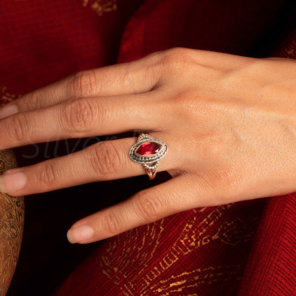 Garnet 925 Solid Sterling Silver Ring, Ring For Women