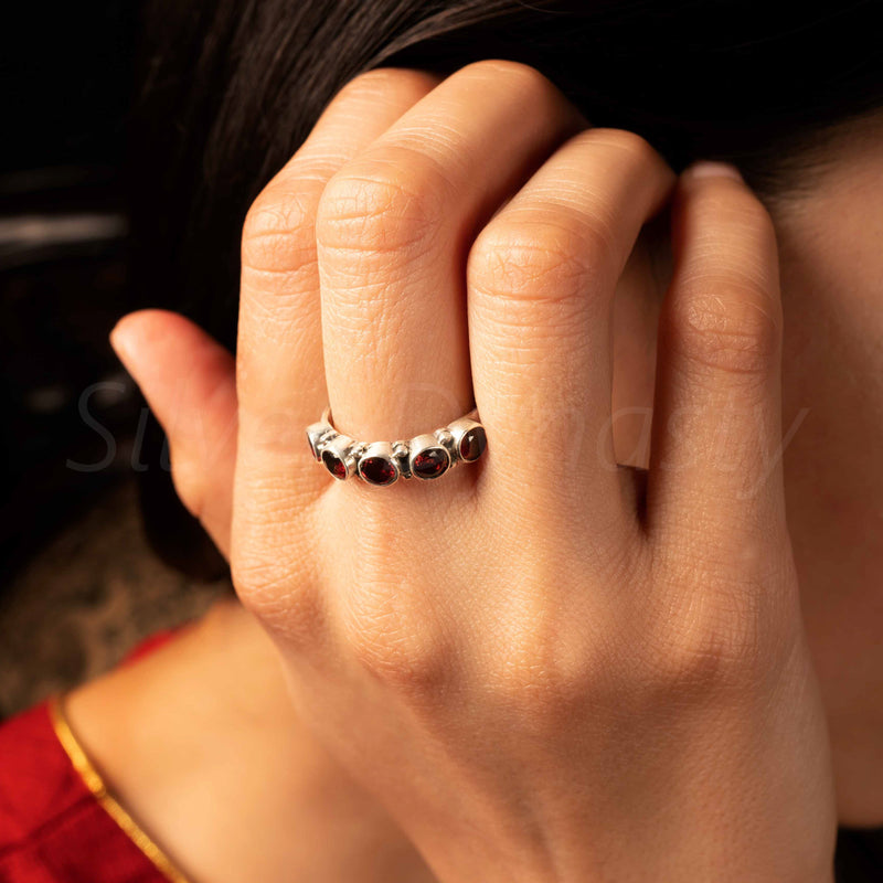 Garnet 925 Solid Sterling Silver Ring, Ring For Women