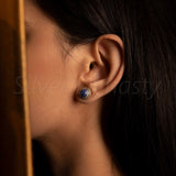 Lapis Studs, Lapis Lazuli,  925 Solid Sterling Silver Studs