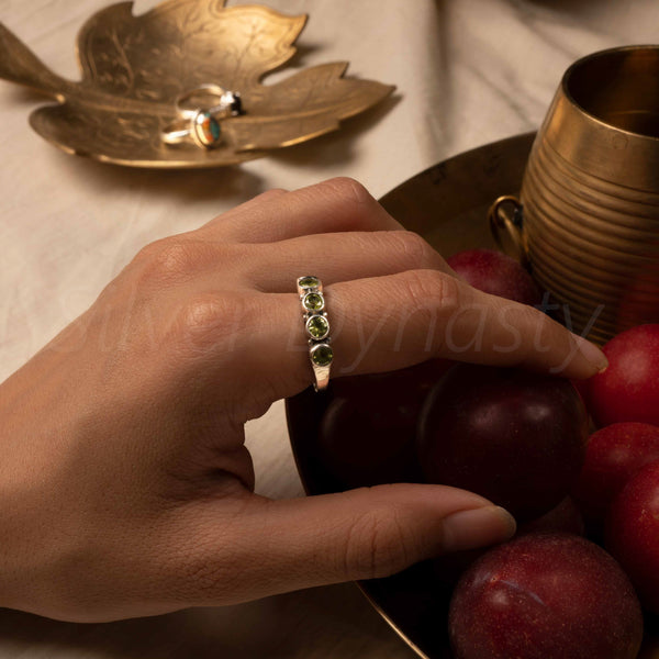 Peridot Ring, 925 Solid Sterling Silver Ring, Ring For Women
