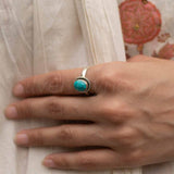 'Fortuna' Turquoise 925 Solid Sterling Silver Ring