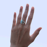 Larimar Ring, 925 Solid Sterling Silver Ring
