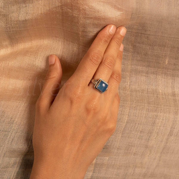 'BIA' Chalcedony 925 Solid Sterling Silver Ring