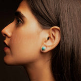 Turquoise 925 Solid Sterling Silver Earrings, Turquoise Studs