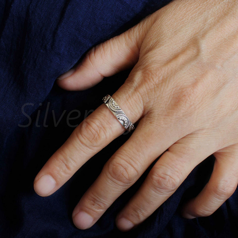 Handmade Silver Band,925 Sterling Silver Ring