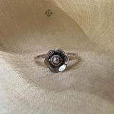 'Gorgeous' Silver Flower Band,925 Solid Sterling Silver Ring,