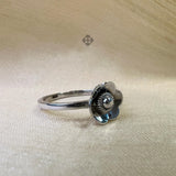 'Gorgeous' Silver Flower Band,925 Solid Sterling Silver Ring,