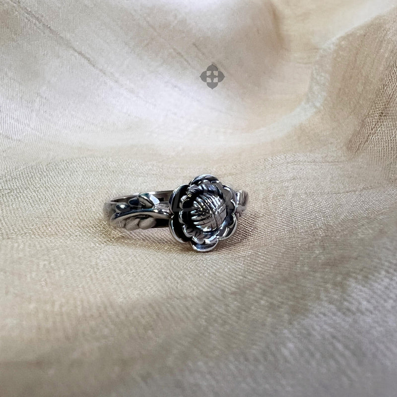 Handmade Silver Floral Band,925 Solid Sterling Silver Ring,