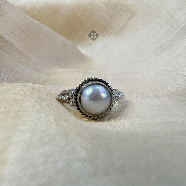 'Boho' Pearl 925 Solid Sterling Silver Ring