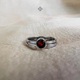 'BIA' Garnet 925 Solid Sterling Silver Ring