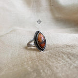 'Designer' Oyster Copper Turquoise 925 Solid Sterling Silver Ring