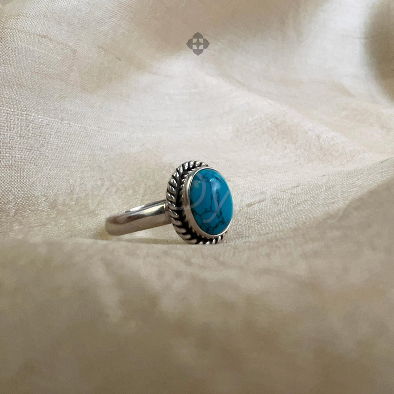 'Fortuna' Turquoise 925 Solid Sterling Silver Ring