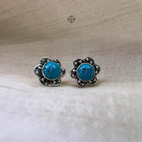 Turquoise 925 Solid Sterling Silver Earrings, Turquoise Studs