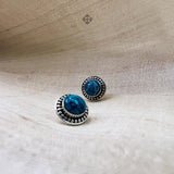 Turquoise 925 Solid Sterling Silver Earrings, Turquoise Studs