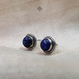 Lapis Studs, Lapis Lazuli,  925 Solid Sterling Silver Studs