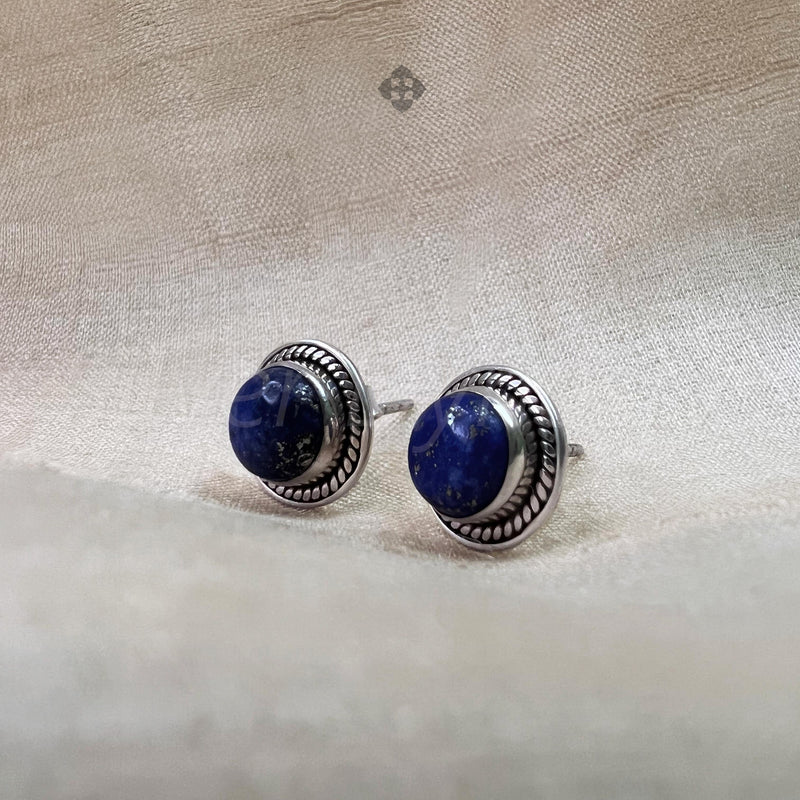 Lapis Studs, Lapis Lazuli,  925 Solid Sterling Silver Studs