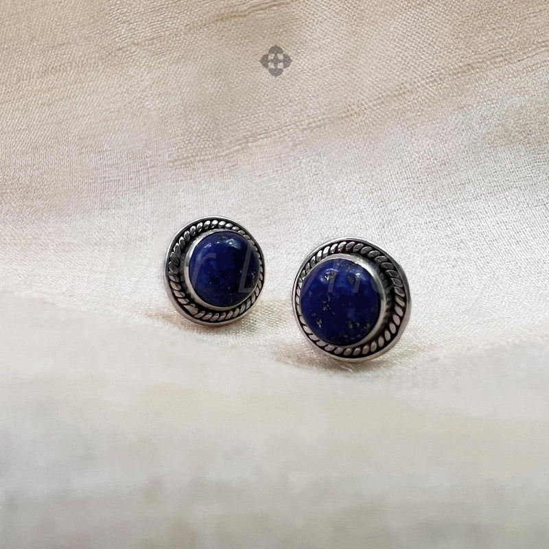 Lapis Studs, Lapis Lazuli,  925 Solid Sterling Silver Studs