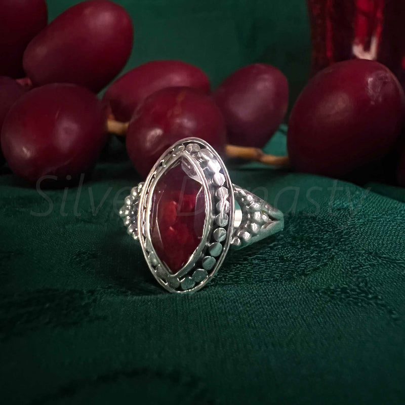 Garnet 925 Solid Sterling Silver Ring, Ring For Women