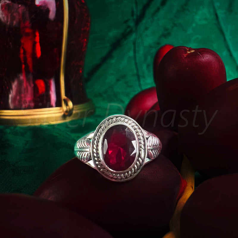 Garnet 925 Solid Sterling Silver Ring, Ring For Women