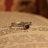 'BIA' Garnet 925 Solid Sterling Silver Ring