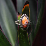 'Designer' Oyster Copper Turquoise 925 Solid Sterling Silver Ring