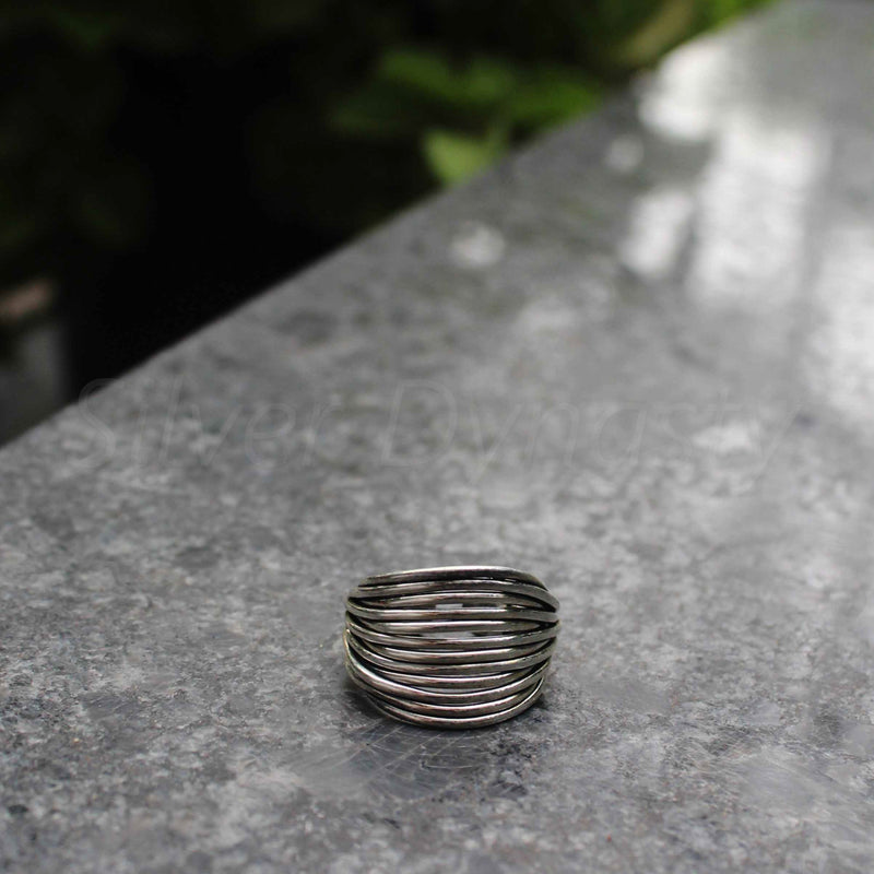 Handmade Silver Cluster Ring, 925 Solid Sterling Silver Ring