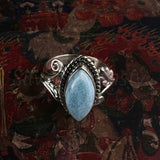 Larimar Ring, 925 Solid Sterling Silver Ring
