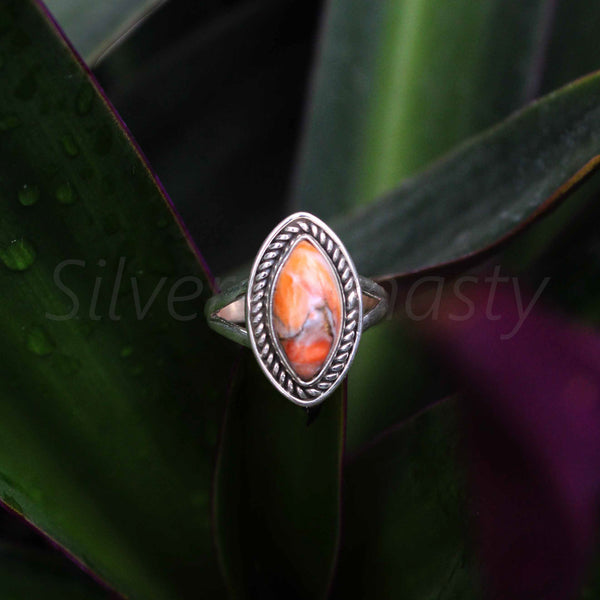 'Designer' Oyster Copper Turquoise 925 Solid Sterling Silver Ring