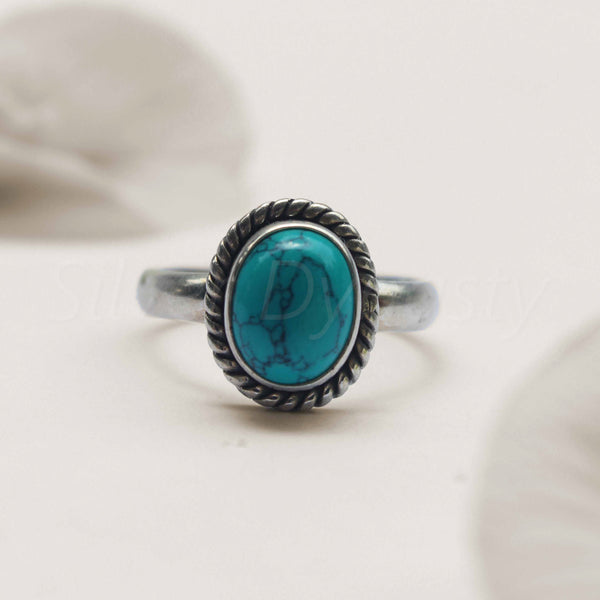 'Fortuna' Turquoise 925 Solid Sterling Silver Ring
