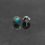 Turquoise 925 Solid Sterling Silver Earrings, Turquoise Studs