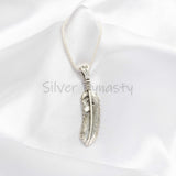 Silver Pendant, Feather Pendant, 925 Solid Sterling Silver Pendant