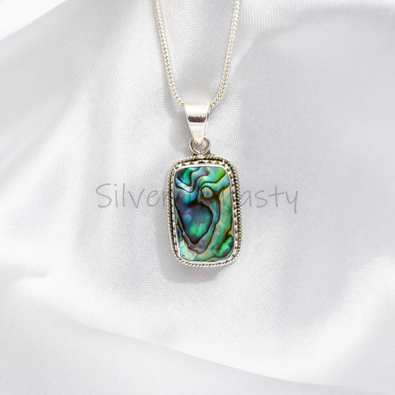 'Boho' Abalone 925 Solid Sterling Silver Pendant