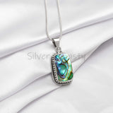 'Boho' Abalone 925 Solid Sterling Silver Pendant